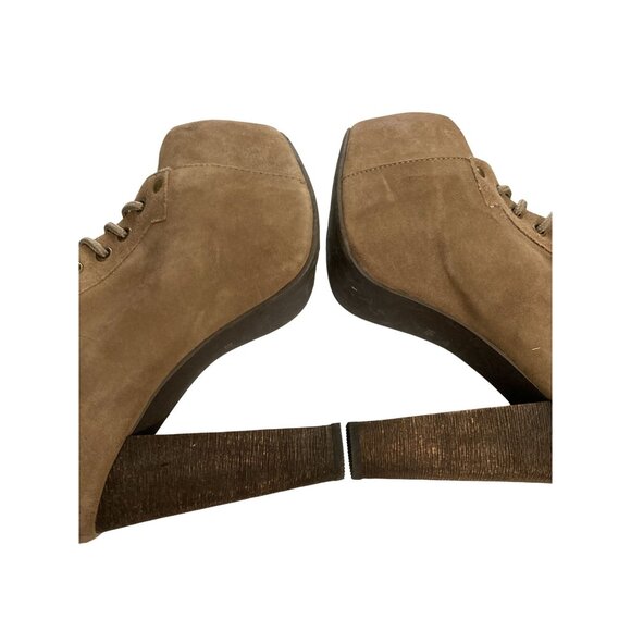 Jeffrey Campbell Womens Size 5M Brown Suede Lace-Up Platform Ankle Boots Heels - Picture 5 of 7